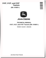 John Deere X107, X127 and X167 Lawn Tractors (SN: 010001-) Technical Manual (TM166319)