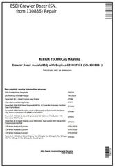 TM1731 - John Deere 850J Dozer (SN.130886-) w.Engine 6090HT001 Crawler Dozer Service Repair Manual