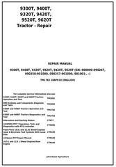 TM1782 - John Deere 9300T, 9400T, 9320T, 9420T, 9520T, 9620T Tracks Tractors Service Repair Manual