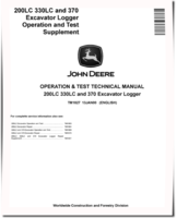 John Deere 200LC, 330LC and 370 Excavator Loggers Operation and Test Manual Supplement (TM1827)