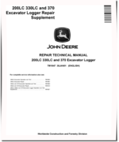 John Deere 200LC, 330LC and 370 Excavator Loggers Repair Manual Supplement (TM1847)