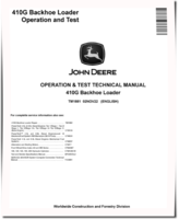 John Deere 410G Backhoe Loaders Operation and Test Manual (TM1881)