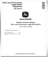 John Deere 330LC and 370 (SN: 081001-) Excavator Loggers Repair Manual Supplement (TM1911)