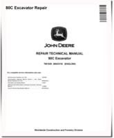 John Deere 80C Crawler Excavators Repair Manual (TM1939)