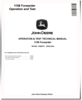 John Deere 1158 Wheeled Forwarders Operation and Test Manual (TM1952)