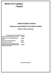 TM2021 - John Deere 9650 CTS Combine (SN. 695401-700400) Service Repair Technical Manual