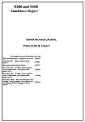 TM2161 - John Deere 9560 and 9660 Combines (SN. 705201-) Service Repair Technical Manual