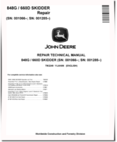 John Deere 848G, TimberJack 660D Cable and Grapple Skidders Repair Manual (TM2249)