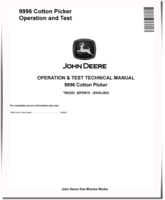 John Deere 9996 Cotton Pickers Operation and Test Manual (TM2253)