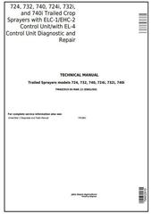 TM402919 - John Deere 724, 732, 740, 724i, 732i, 740i Trailed Crop Sprayers Technical Service Manual