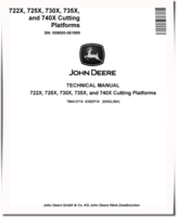 John Deere 722X, 725X, 730X, 735X and 740X Cutting Platforms (SN: 059000-061999) Technical Manual (TM413719)