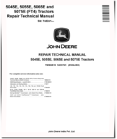 John Deere 5045E, 5055E, 5065E and 5075E FT4 Tractors (SN. from 748241) Repair Manual (TM902519)