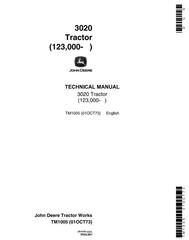 TM1005 - John Deere 3020 Row-Crop Tractor (SN. 123000-) All Inclusive Technical Service Manual