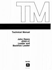 TM1092 - John Deere Utility Construction Tractor, Backhoe Loader Technical Service Manual