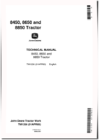 John Deere 8450, 8650 and 8850 4WD Articulated Tractors Operation and Test Manual (tm1256)