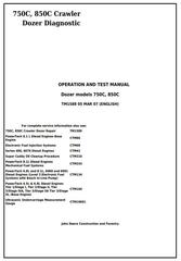 TM1588 - John Deere 750C, 850C Crawler Dozer Diagnostic, Operation and Test Service Manual