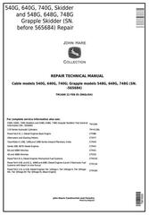 TM1600 - John Deere 540G, 640G, 740G, 548G, 648G, 748G (SN. -565684) Skidders Repair Service Manual