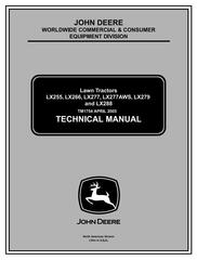 TM1754 - John Deere LX255, LX266, LX277, LX277AWS, LX279, LX288 Lawn Tractors Technical Service Manual
