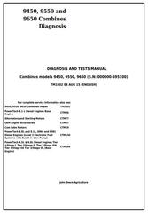 TM1802 - John Deere 9450, 9550 and 9650 Combines (SN: - 695100) Diagnosis and Tests Service Manual