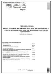 TM2123 - John Deere TIMBERJACK 810D, 1010D, 1110D, 1410D, 1710D Wheeled Forwarder Technical Service Manual-