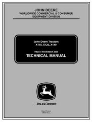 TM2373 - John Deere X110, X120, X140 Lawn Tractors (EXPORT) Diagnostic and Repair Technical Service Manual