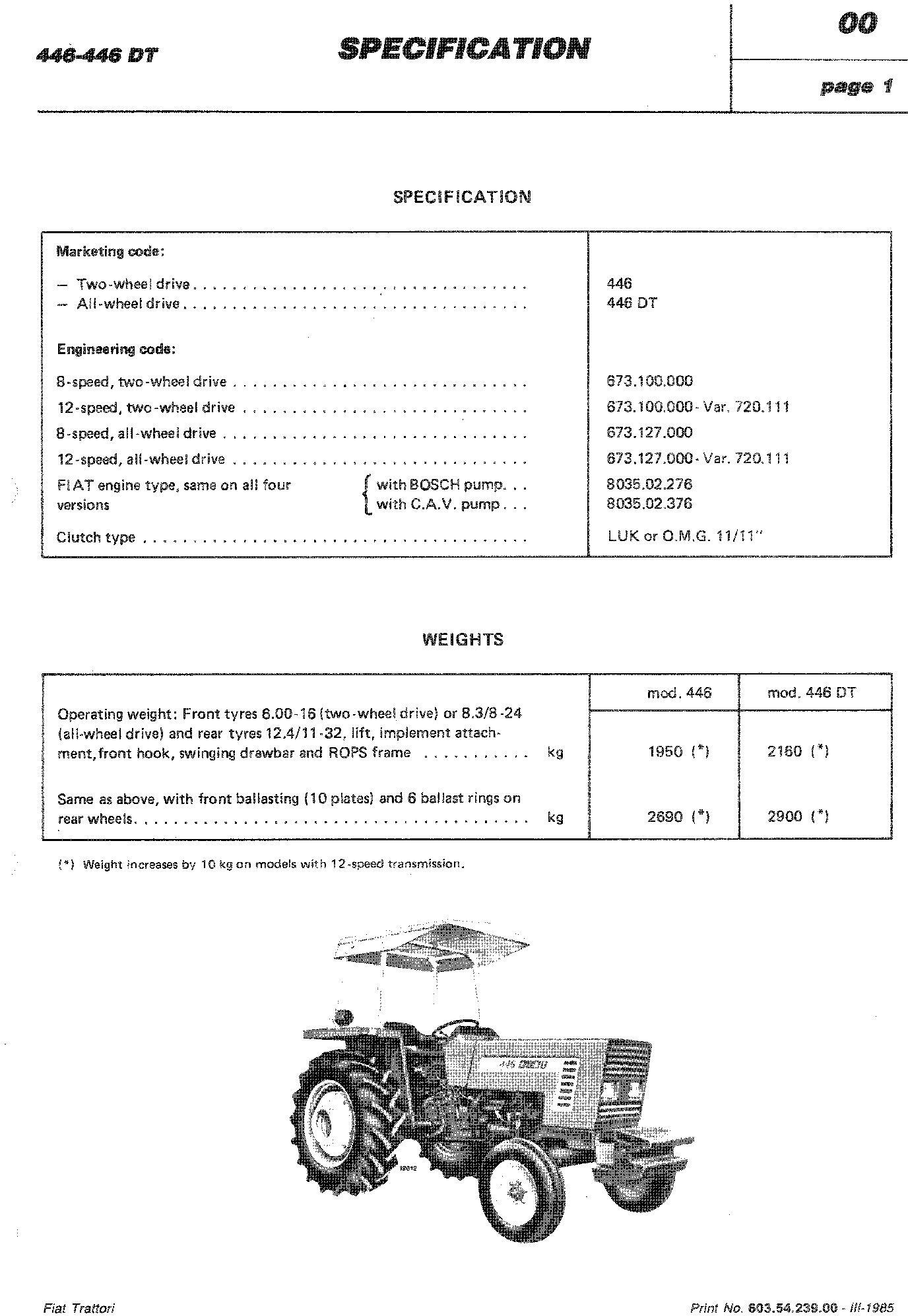 Fiat Hesston 65-56 Tractor Operators Manual 