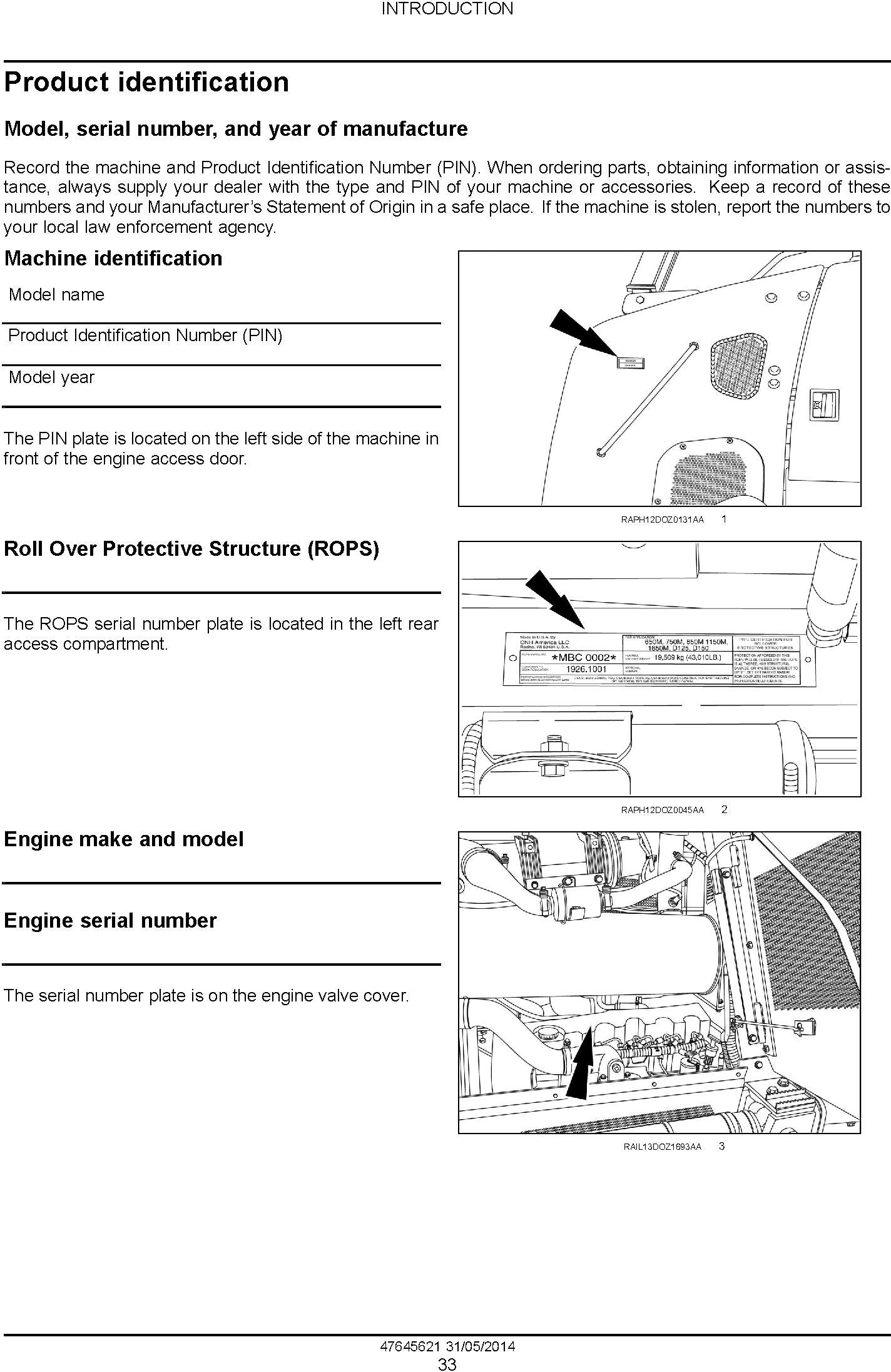 New Holland D180C Tier 4 Crawler Dozer Service Manual - 1