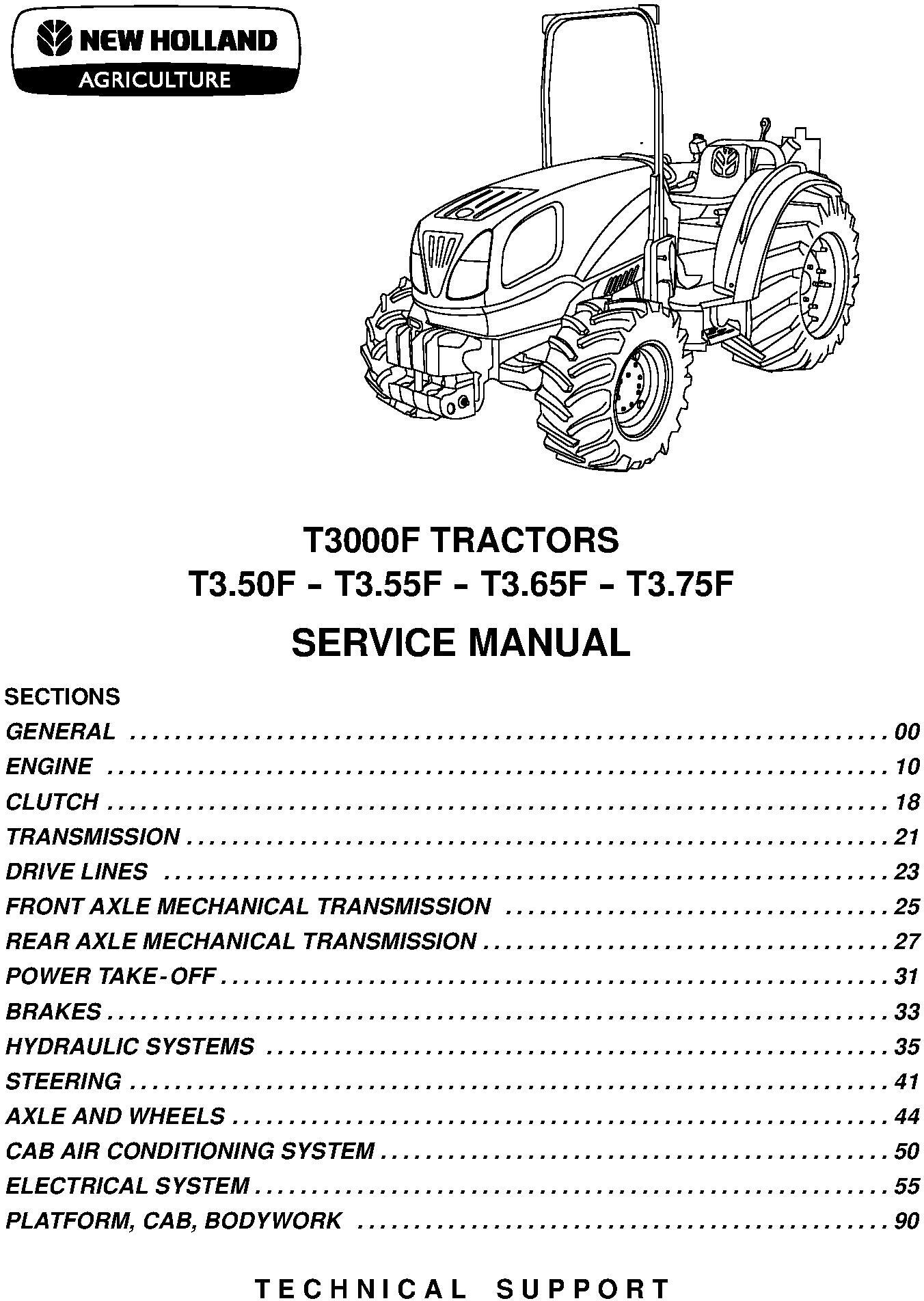 New Holland T3.50F, T3.55F, T3.66F, T3.75F Tractor Service Manual - 1