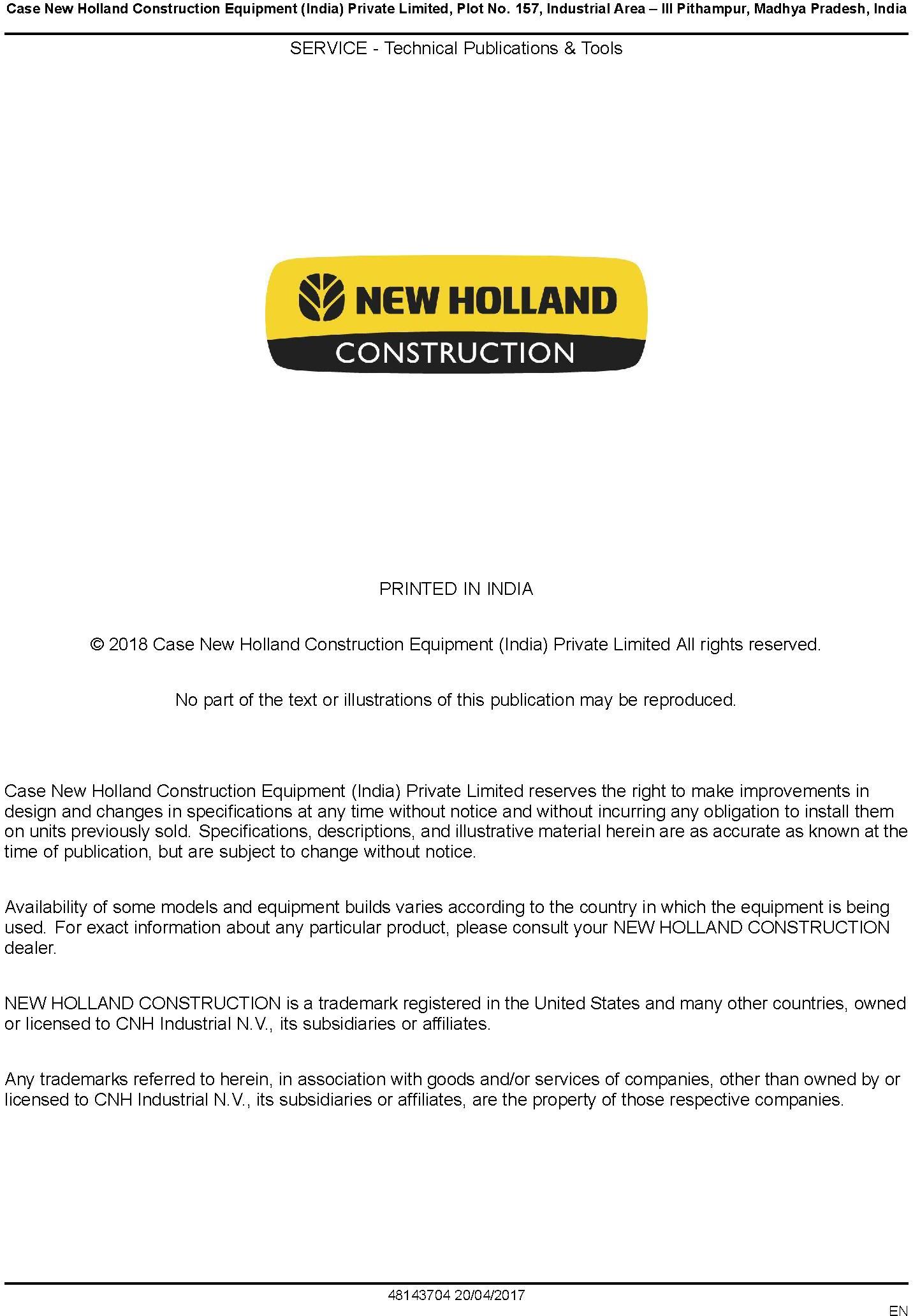 New Holland B80B Backhoe loader Service Manual - 3