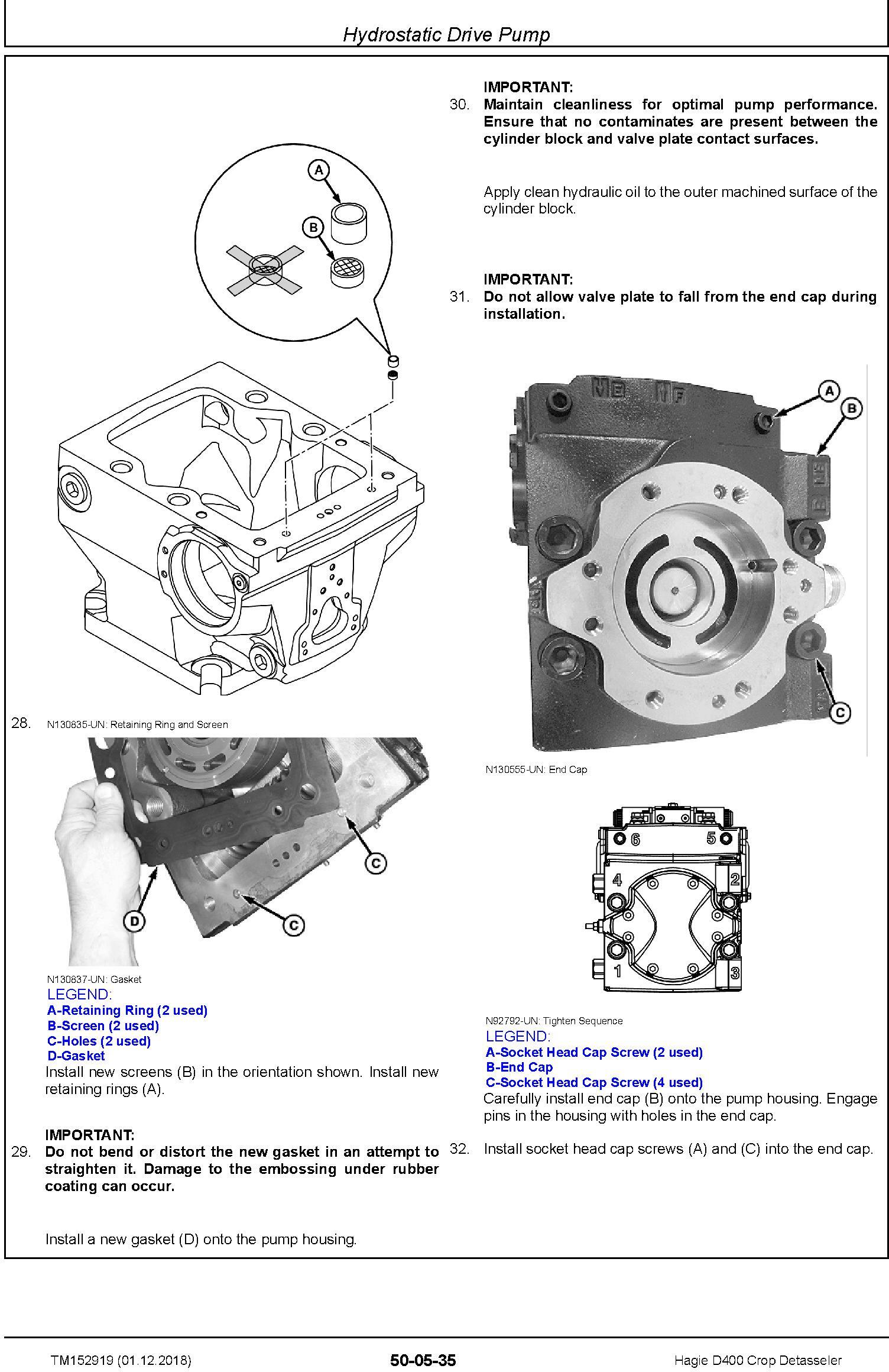 Hagie D400 Crop Detasseler Repair Technical Manual (TM152919) - 2
