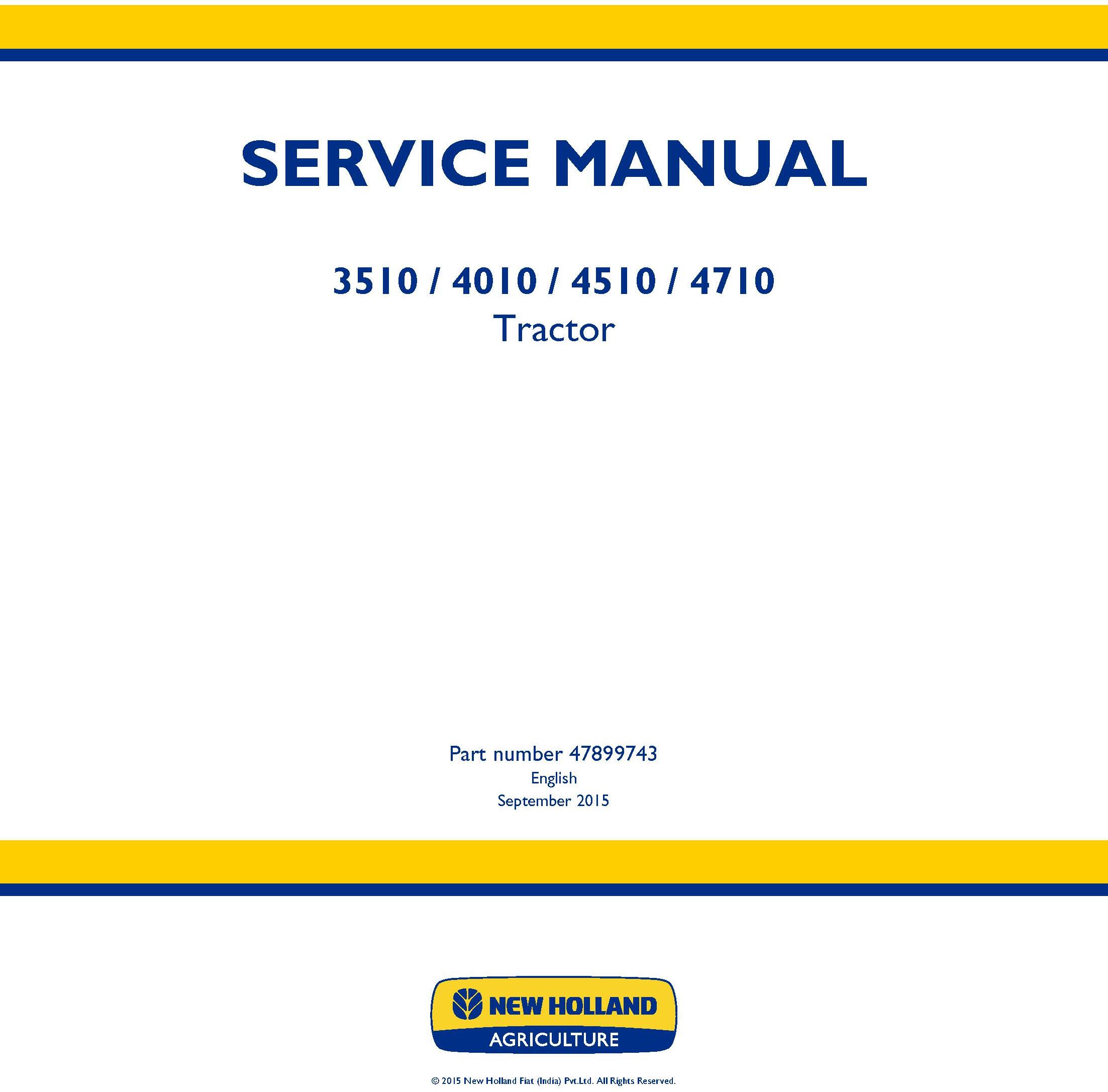 New Holland 3510, 4010, 4510, 4710 Tractor Service Manual - 19448