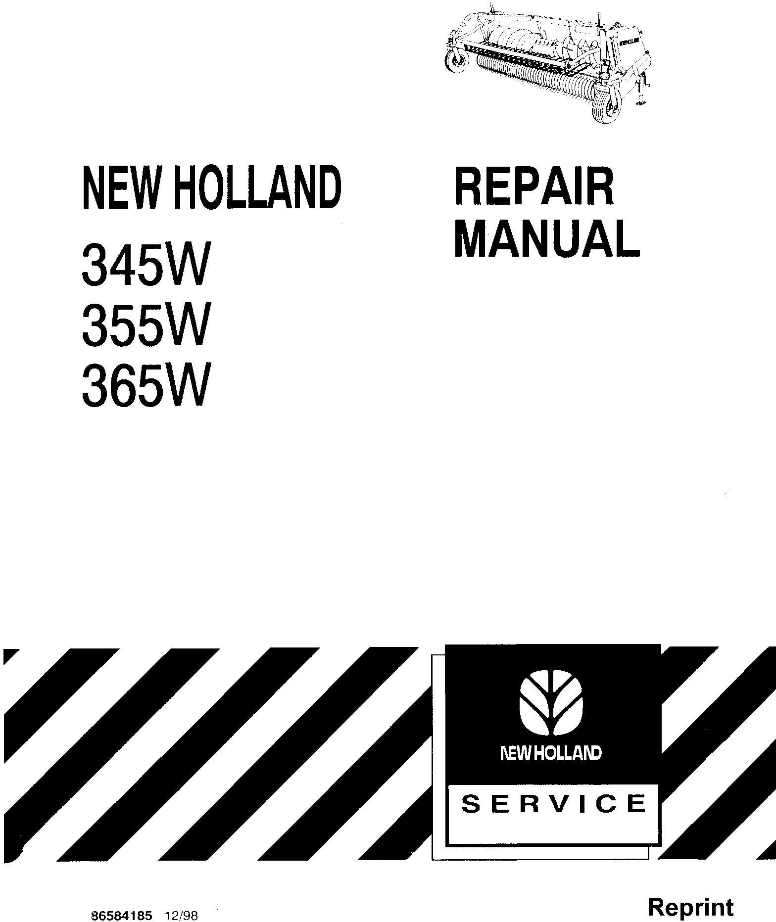 New Holland 345w, 355w, 365w Header Service Manual - 20060