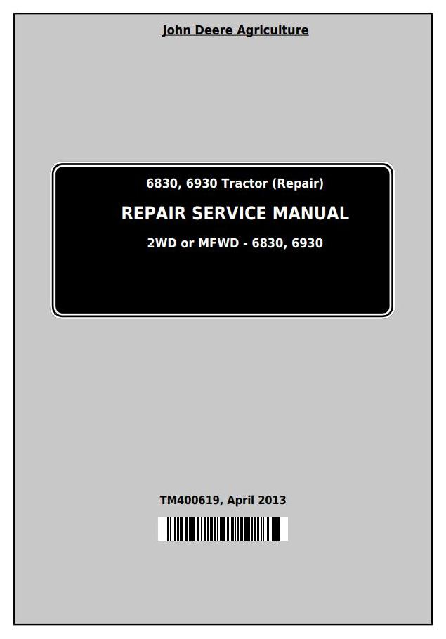 TM400619 - John Deere Tractors 6830, 6930 (European) Service Repair Technical Manual - 18713