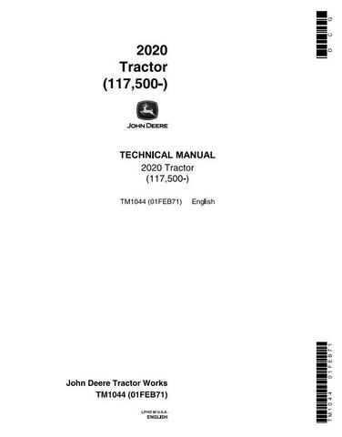 JD-S-SM2072 to 117,500 John Deere 2020 Tractor Service Manual 