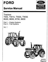 Ford TW5, TW15, TW25, TW35, 8530, 8630, 8730, 8830 Service Manual