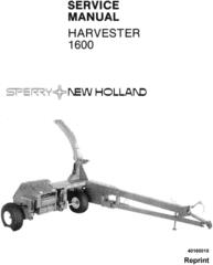 New Holland 1600 Forage Harvester Service Manual