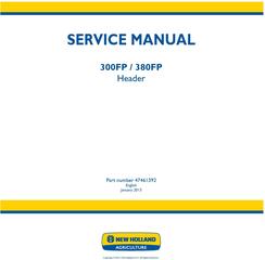 New Holland 300FP, 380FP Header Service Manual