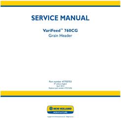 New Holland VariFeed 760CG Grain Header Service Manual