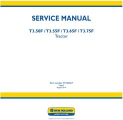 New Holland T3.50F, T3.55F, T3.66F, T3.75F Tractor Service Manual