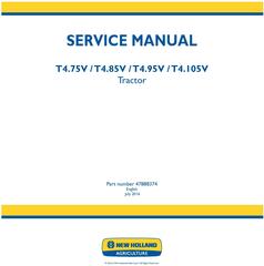 New Holland T4.65V, T4.75V, T4.85V, T4.95V, T4.105V Tractor Service Manual