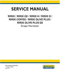 New Holland 9090X (GE,H,O,Coffee, Olive Plus, Olive Plus GE) Grape Harvester Complete Service Manual