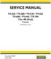 New Holland T9.435, T9.480, T9.530, T9.565, T9.600, T9.645, T9.700 T4B final Tractor Service Manual