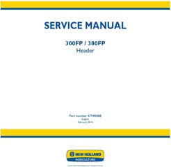 New Holland 300FP, 380FP Header (from PIN 3501) Service Manual