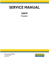 New Holland 380FP Header Service Manual