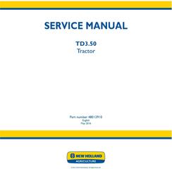 New Holland TD3.50 Tractor Service Manual (Europe)