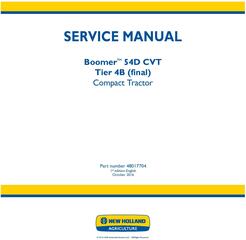 New Holland Boomer 54D CVT Tier 4B (final) Compact tractor Service Manual