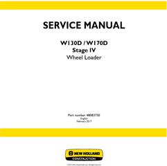 New Holland W130D, W170D Stage IV Wheel loaders Service Manual