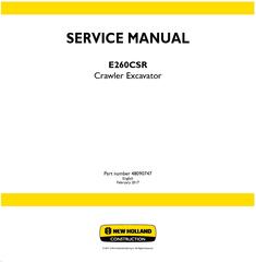 New Holland E260C SR Crawler Excavator Service Manual