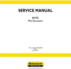 New Holland E17C Mini Excavator Service Manual