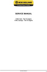 New Holland E18C Tier 4 Mini Excavator Service Manual